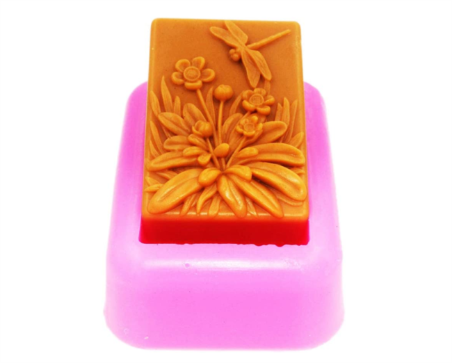 Dragonfly Flower Silicone Soap Mold Candle Mold Fondant Chocolate Candy Cake Decorating Baking Tools Polymer Clay Wax Silicone Molds
