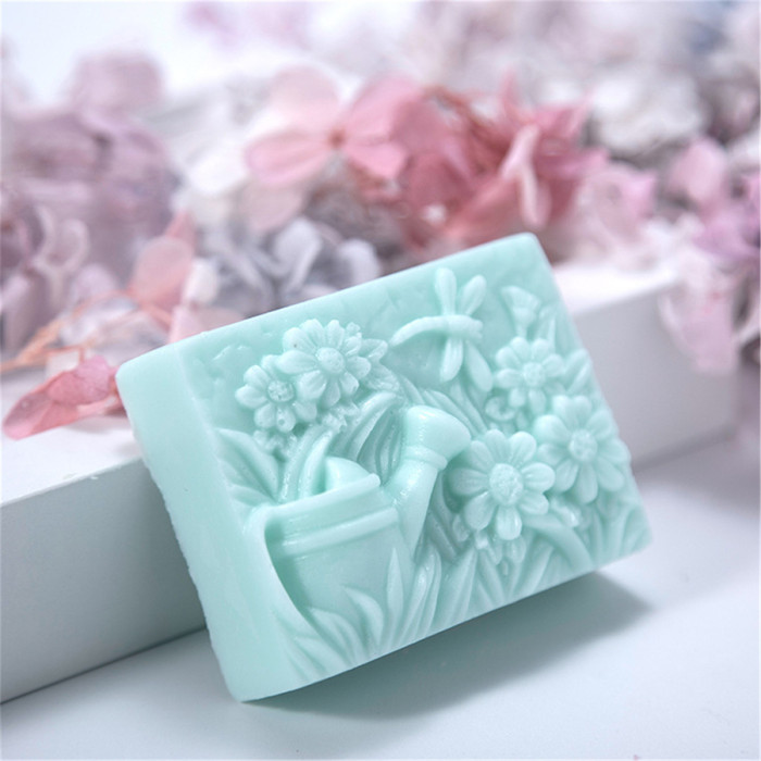 Silicone square kettle flower cluster square pill mold manual chocolate candy mold DIY craft art Soap Candle making cake decoration