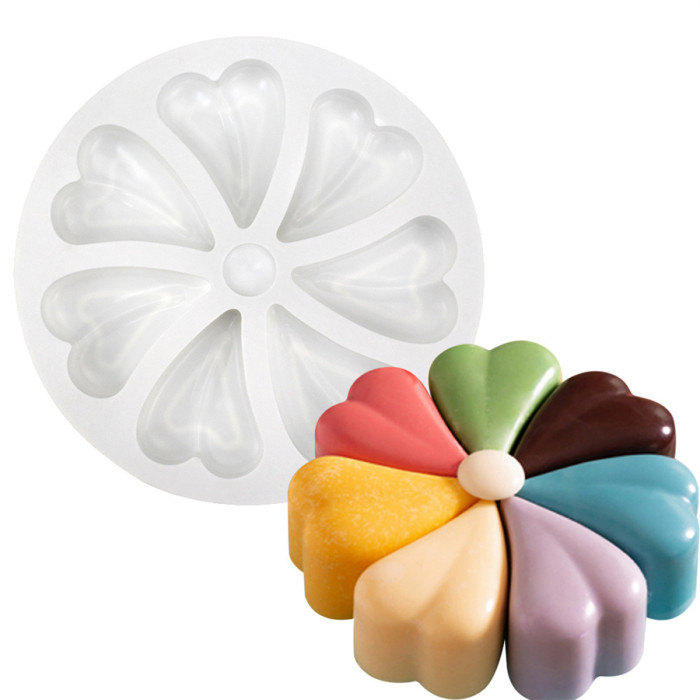 Heart Silicone Molds Chocolate Molds DIY Love Heart Cake Molds Heart Candles Mold Soap Making Mold Valentine's Day Decoration Wedding Supplies Baking Tools