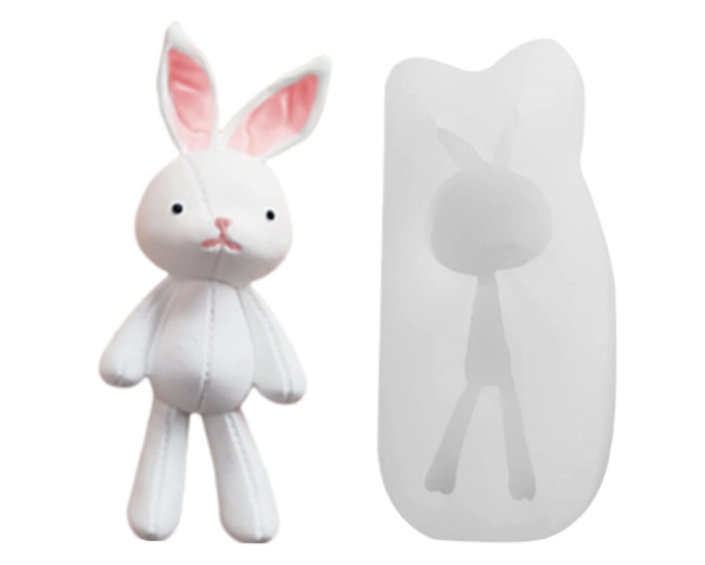 3D Rabbit Silicone Soap Mold Easter Day Bunny Shape Fondant Cake Decorating Mould, DIY Baking Moulds Bunny Cake Chocolate Mold for Easter Handmade Soap Pastry Cake Dessert Decoration