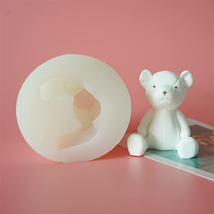 3D bear silicone soap mold Fondant Cake Decoration mold DIY baking mold Easter handmade soap cake cake dessert decoration bear Cake Chocolate Mold