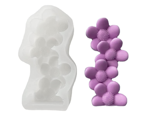 3D Bending Flower Pillar Handmade Soap Aromatherapy Silicone Molds  Candy Chocolate Cake Moulds DIY Crafts Clay Home Decoration