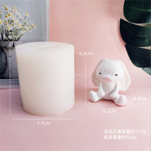 3D Rabbit Silicone Soap Mold Easter Day Bunny Shape Fondant Cake Decorating Mould, DIY Baking Moulds Bunny Cake Chocolate Mold for Easter Handmade Soap Pastry Cake Dessert Decoration
