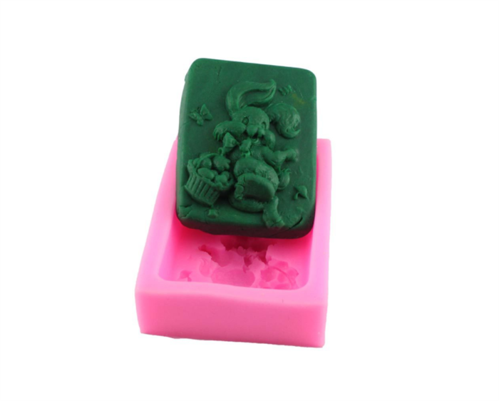 Easter Silicone Mold Bunny Egg Cake Chocolate Mold Handmade Soap Ice Tray Fondant Cake Rabbit Shape Cake Baking Mold Non-Stick Silicone Mold for Cute Cookie Baking Mould DIY Tool