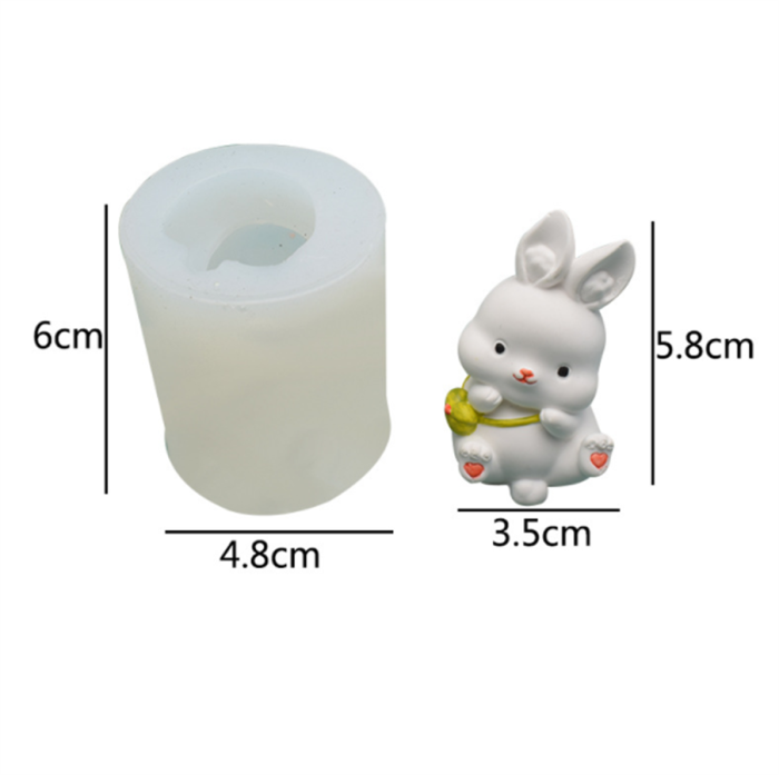 Lovely rabbit cake chocolate decoration mold, Hand Soap Candle gypsum ornament, liquid silica gel mold, sugar turning silica gel mold, mousse chocolate ice cream mold