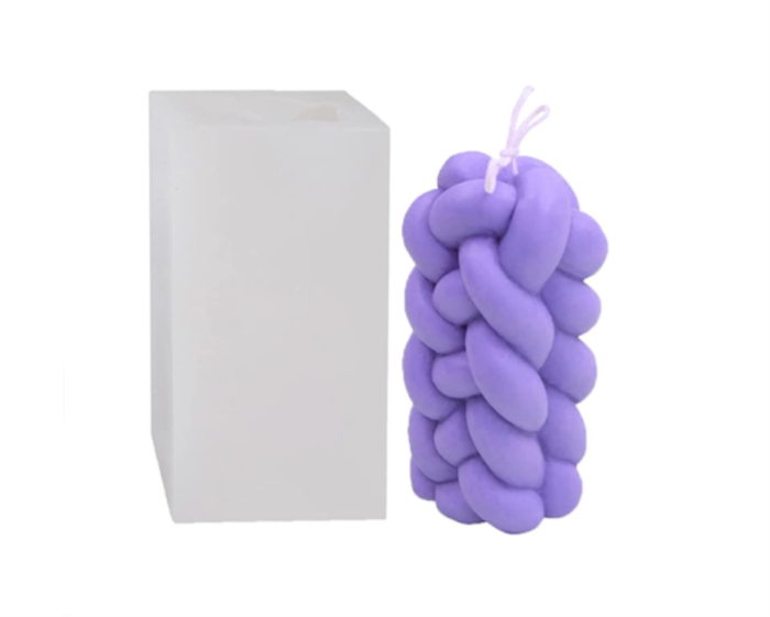 Geometric Twist Silicone Mold, Braided Rope Shape Candle Molds, Thick Ropes Shaped Soap Mould, 3D Abstract Resin Aromatherapy Wax Moulds for Crafts Clay Making Handicrafts Home Decorations