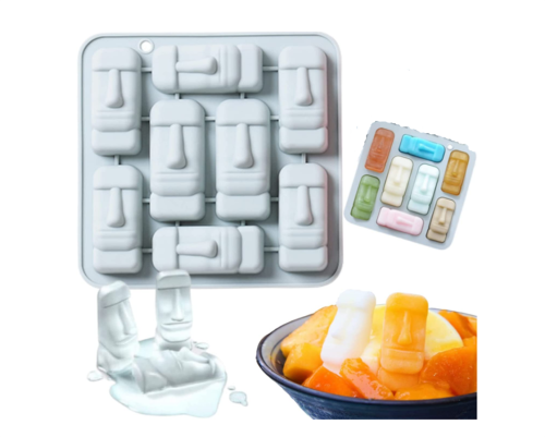1 Pieces Easter Silicone Chocolate Moulds Easter Island Stone Statue Shape Chocolate Mold Set for DIY Chocolate,Candy
