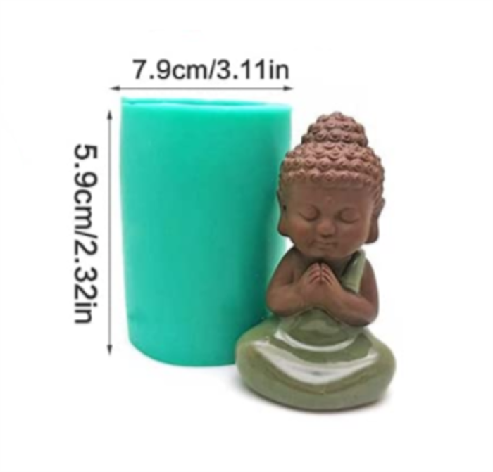 3D Buddha Silicone Candle Mold Fondant Mold Candle Mould for Craft Casting for Handmade Soap, Chocolate, Muffins, Ice（Random color）