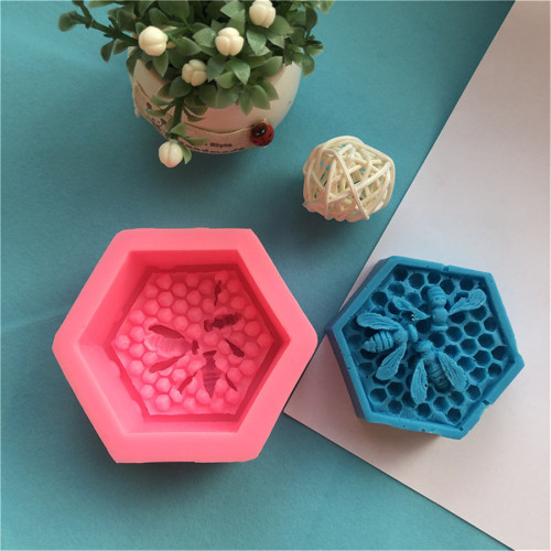Silicone Molds Hexagonal Honeycomb, bee Slot Shape Easy to Demolding Craft Art Silicone Soap Mold, Easy to Clean Craft Cake Molds DIY Handmade Beeswax Molds