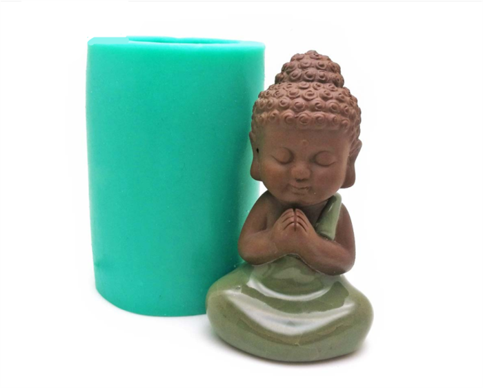 3D Buddha Silicone Candle Mold Fondant Mold Candle Mould for Craft Casting for Handmade Soap, Chocolate, Muffins, Ice（Random color）