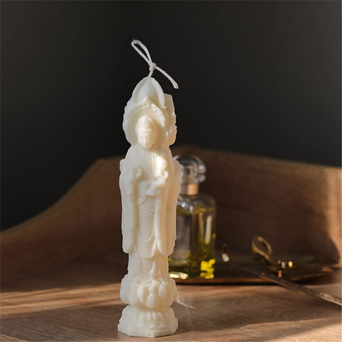 3D Buddha Statue Silicone Mold for Candle Making Handmade Soap Molds Polymer Clay Maker Mould DIY Craft epoxy Resin molds Unique(Random color）