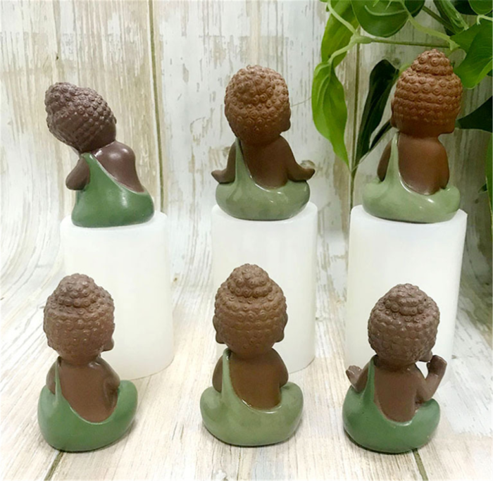 3D Buddha Silicone Candle Mold Fondant Mold Candle Mould for Craft Casting for Handmade Soap, Chocolate, Muffins, Ice（Random color
