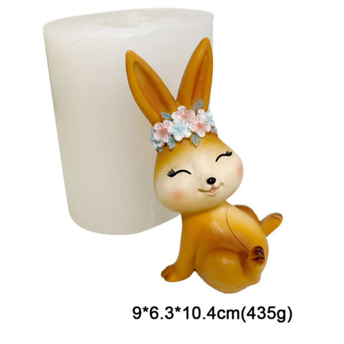 3D cartoon rabbit decoration silicone mold creative crystal glue dropping model resin gypsum Candle Mold