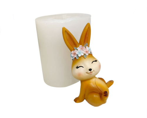 3D cartoon rabbit decoration silicone mold creative crystal glue dropping model resin gypsum Candle Mold