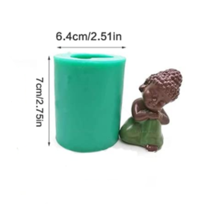 3D Buddha Silicone Candle Mold Fondant Mold Candle Mould for Craft Casting for Handmade Soap, Chocolate, Muffins, Ice（Random color