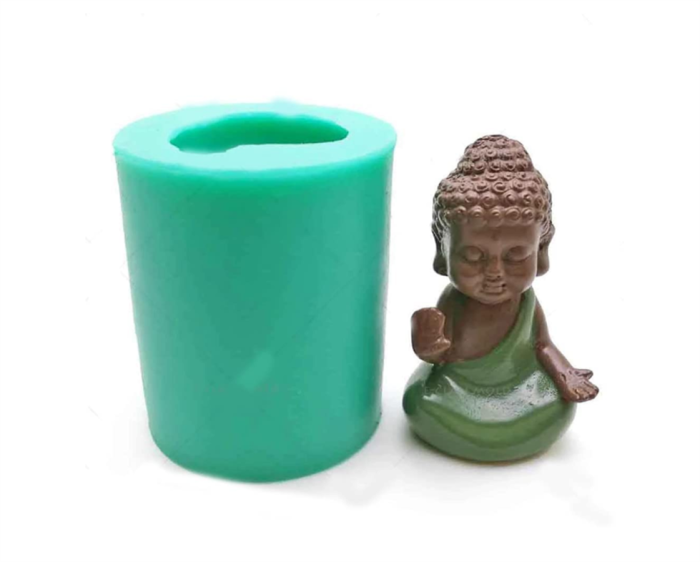 3D Buddha Silicone Candle Mold Fondant Mold Candle Mould for Craft Casting for Handmade Soap, Chocolate, Muffins, Ice（Random color