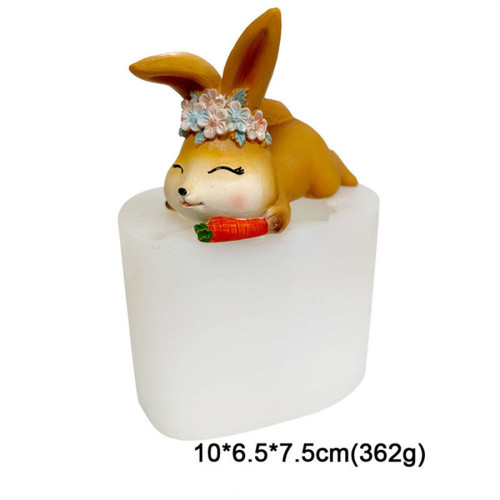 3D cartoon rabbit decoration silicone mold creative crystal glue dropping model resin gypsum Candle Mold