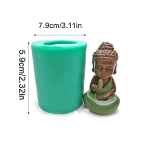 3D Buddha Silicone Candle Mold Fondant Mold Candle Mould for Craft Casting for Handmade Soap, Chocolate, Muffins, Ice（Random color