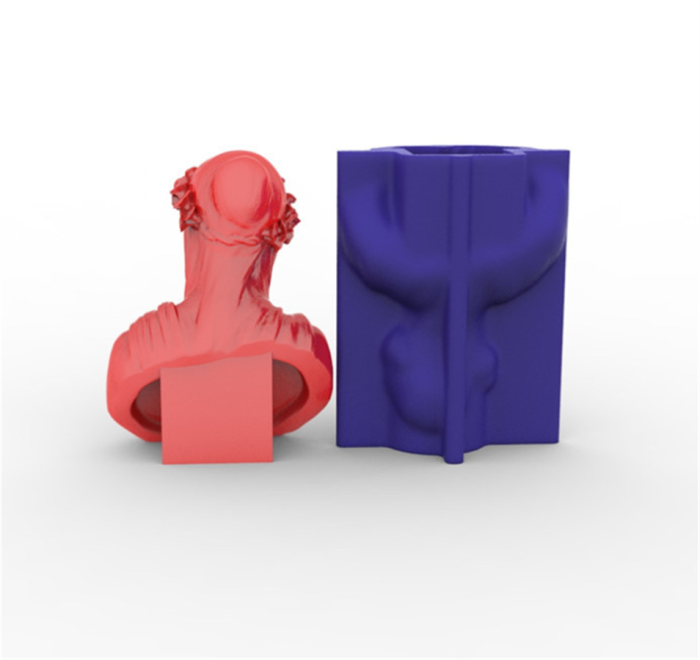 Bust Sculpture Candle Crystal Epoxy Mold Veiled Lady Art Decor Resin Silicone Mould DIY Crafts Mold Resin molds Silicone（Random color）