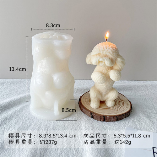 3D candle silicone mold Teddy dog aromatherapy expanded stone soap manual soap mold