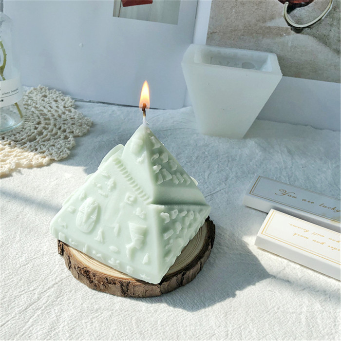 Pyramid Candle Molds Making Thicker Silicone Cylinder Pillar Psychic Eye Shape, DIY Soap Lotion Bar Chocolate ice Cream Cake Home décor