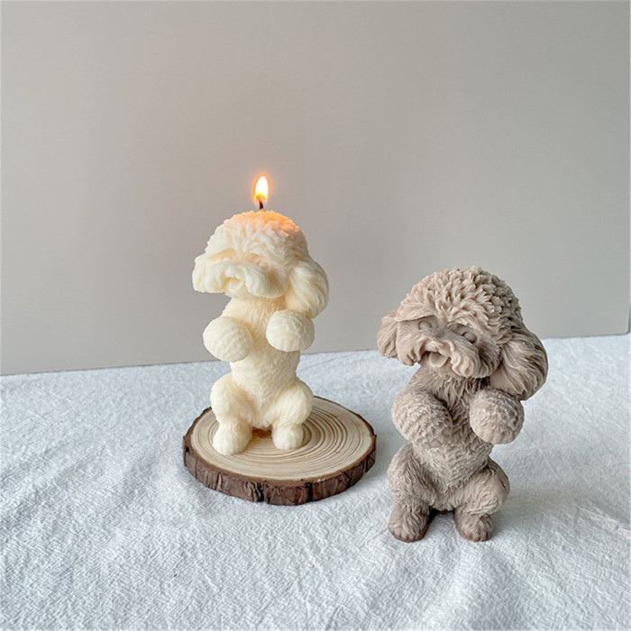 3D candle silicone mold Teddy dog aromatherapy expanded stone soap manual soap mold