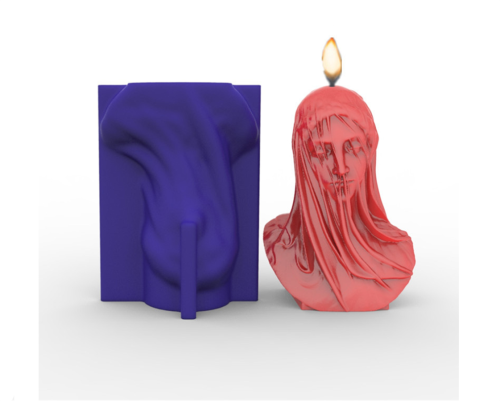 Bust Sculpture Candle Crystal Epoxy Mold Veiled Lady Art Decor Resin Silicone Mould DIY Crafts Mold Resin molds Silicone（Random color）