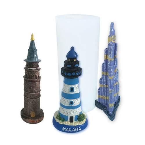 3D lighthouse silicone mold candle gypsum resin decoration retro mold