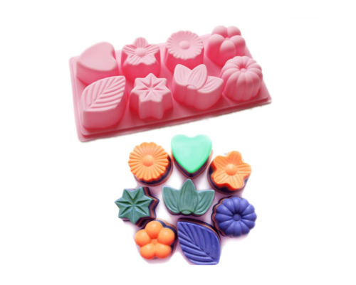Flower Heart Pumpkin Leaf Soap Bath Bomb Chocolate Mooncake Jello Mold Silicone