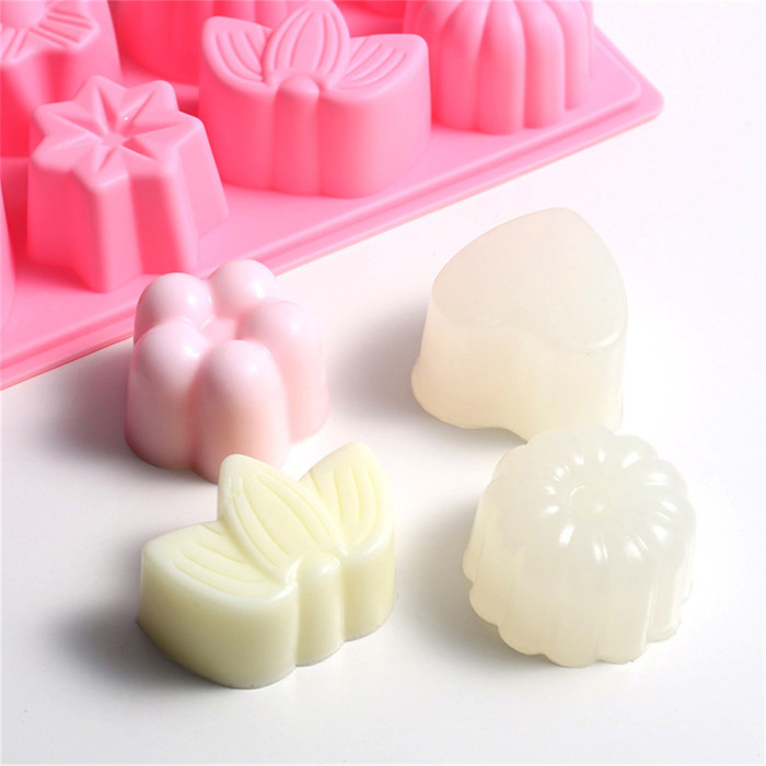 Flower Heart Pumpkin Leaf Soap Bath Bomb Chocolate Mooncake Jello Mold Silicone