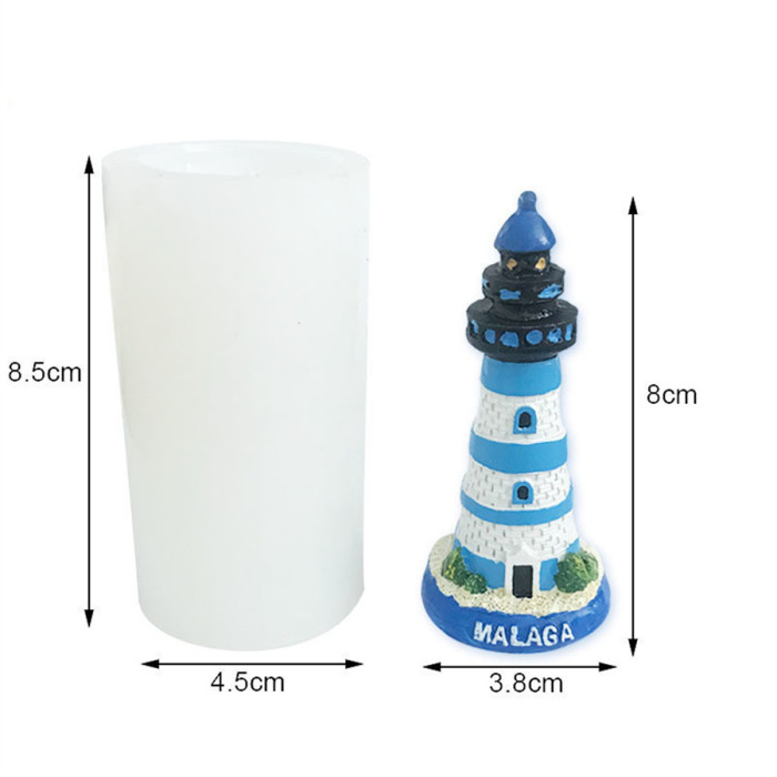 3D lighthouse silicone mold candle gypsum resin decoration retro mold