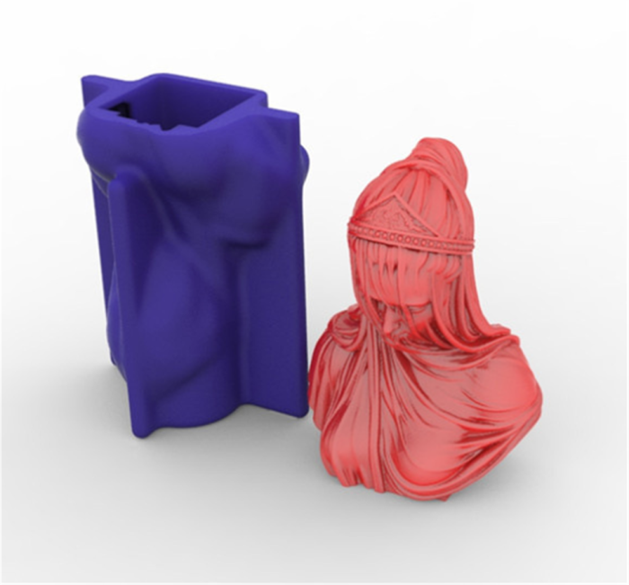 Bust Sculpture Candle Crystal Epoxy Mold Veiled Lady Art Decor Resin Silicone Mould DIY Crafts Mold Resin molds Silicone（Random color）