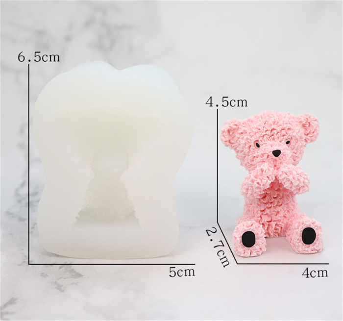 Teddy Bear Fondant Mould - Silicone Animal Mold - Soap Candle Mold for Coffee, Milk, Tea, Candy Gummy Fondant, Cake Baking, Cupcake Topper Decoration(Random color)