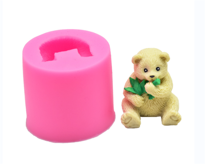 Silicone Panda Animal Mold - Soap Candle Mold for Coffee, Milk, Tea, Candy Gummy Fondant, Cake Baking, Cupcake Topper Decoration