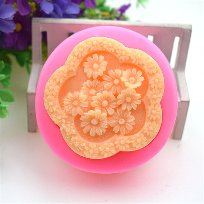 Chrysanthemum Silicone Soap Mold  Chocolate Candy Cake Decorating Baking Tools Polymer Clay Wax Silicone Molds