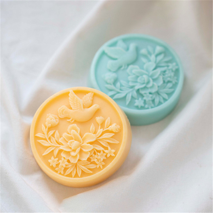Flowers and birds Silicone Soap Mold  Chocolate Candy Cake Decorating Baking Tools Polymer Clay Wax Silicone Molds