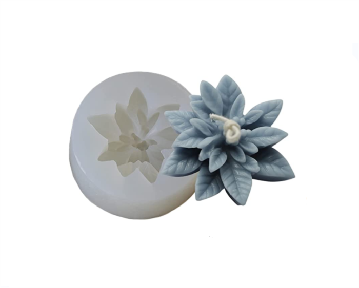 3D Christmas Flower Candle Mold Silicone Moulds Soap Making Supplies Fondant Chocolate Candy Cake Decorating Xmas Party Supplies Christmas Atmosphere Gifts