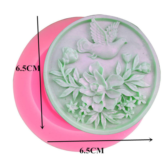Flowers and birds Silicone Soap Mold  Chocolate Candy Cake Decorating Baking Tools Polymer Clay Wax Silicone Molds