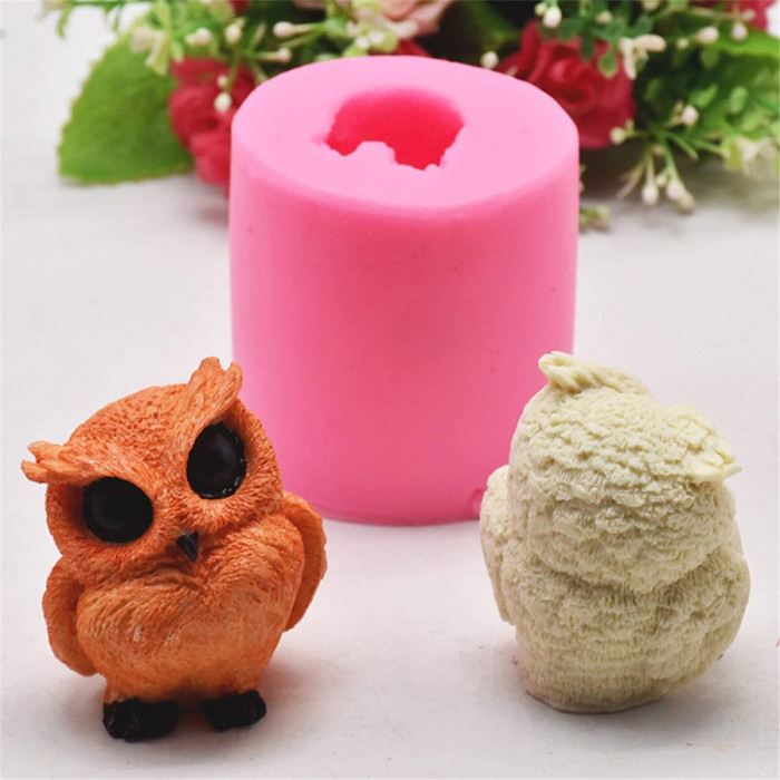 3D Owl Silicone Soap Mold Resin Candle Mould Fondant Cake Decorating Tools Chocolate Candy Pastry Baking Kitchen Supplies