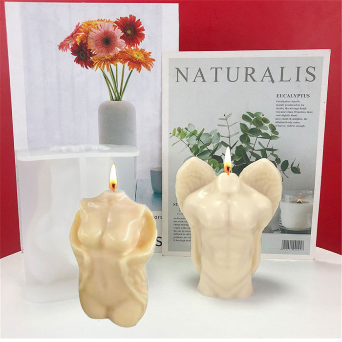 3D Muscle Angel Candle Mold,  Angel Statue Silicone Candle Mold Epoxy Resin Casting Soap Mold for DIY Cake Decoration Tool Aromatherapy Candles, Wax, Soaps, Polymer Clay