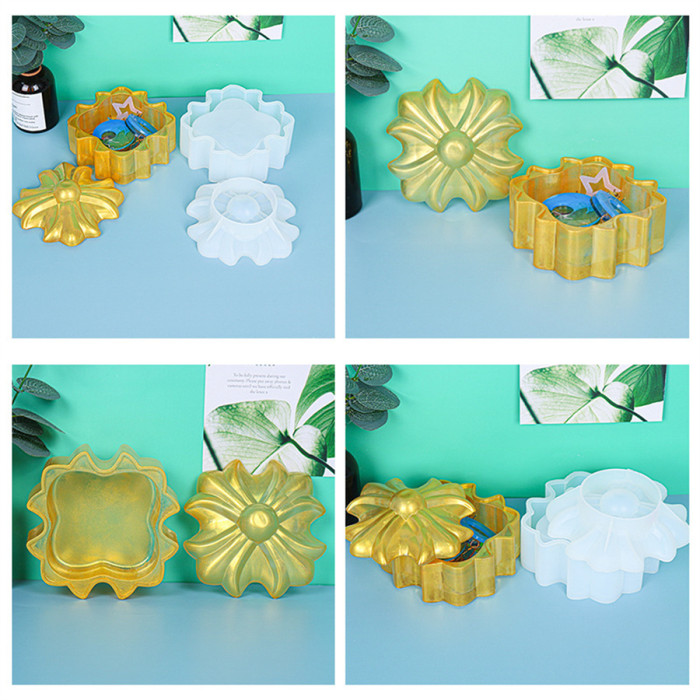 Storage Box Silicone Resin Mold with lids Bottle Jar Epoxy Silicone Casting Molds for Jewelry Ornaments Storage Cup Holder Trinket Box Container, 3D DIY Making Handmade Home Decor Crafts