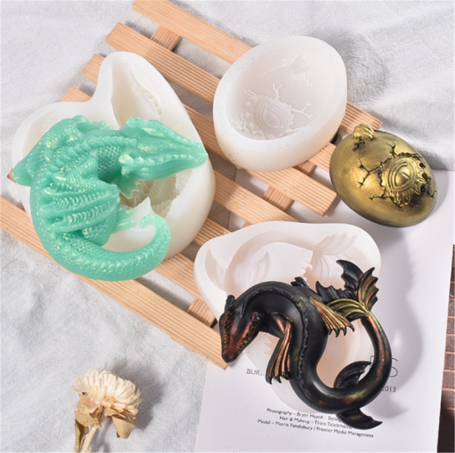 Dinosaur Silicone Mould, Reusable Dinosaur Epoxy Stencil Multipurpose DIY Silicone Template Handicraft Making Tool for Home Kitchen