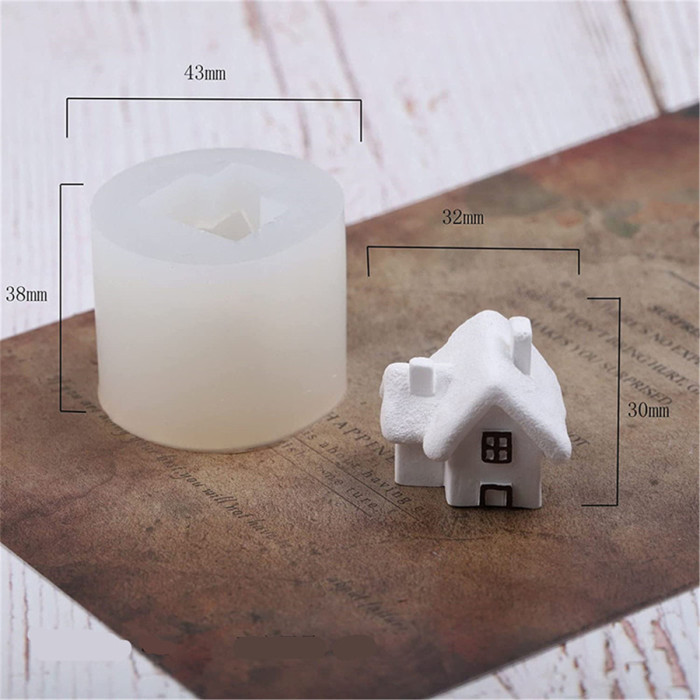 House Mold Cartoon Mini House Silicone Mold for Candle House Shape Garage Kit Resin Mold Soap Mold Decoration Mold Plaster Candle Aroma Fondant Mousse Chocolate Mold