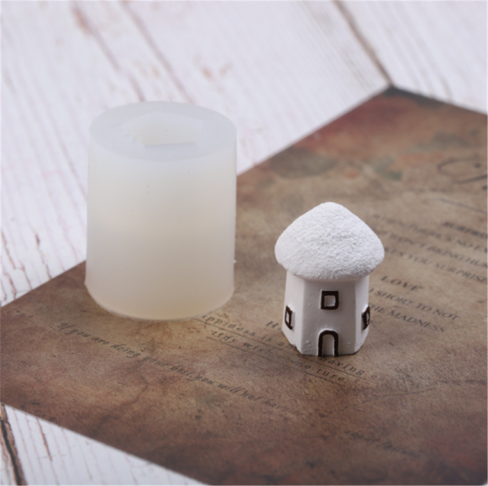 House Mold Cartoon Mini House Silicone Mold for Candle House Shape Garage Kit Resin Mold Soap Mold Decoration Mold Plaster Candle Aroma Fondant Mousse Chocolate Mold