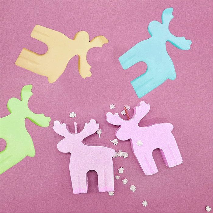 Elk Shape Silicone Mold, Creative Christmas Deer Fondant Molds, 3D Deer Animal Shape Soap Molds, Chocolate Cake Cookie Mould, Xmas Gum Clay Resin Mould Cupcake Topper Decorating Tools