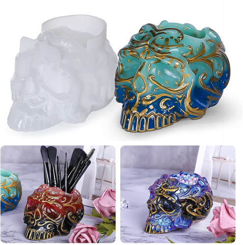 Skull Storage Jars Resin Molds, Skull Box Silicone Molds for Resin Casting, Resin Jar Molds for Jewelry Candy Container Box ,Home Decoration ,DIY Resin Epoxy Casting Craft