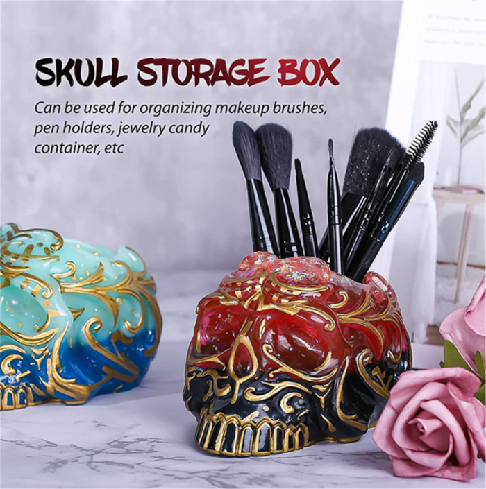 Skull Storage Jars Resin Molds, Skull Box Silicone Molds for Resin Casting, Resin Jar Molds for Jewelry Candy Container Box ,Home Decoration ,DIY Resin Epoxy Casting Craft
