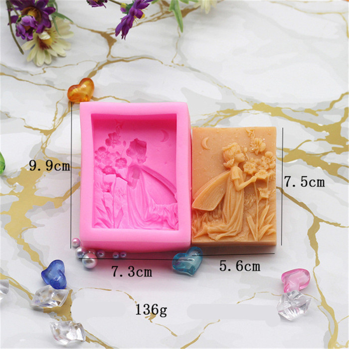 Silicone Soap Molds,3D Angel Girl Silicone Mold Beauty Fairy Butterfly Soap Mold for Handmade Soap DIY Cake Baking Art Craft and Dessert