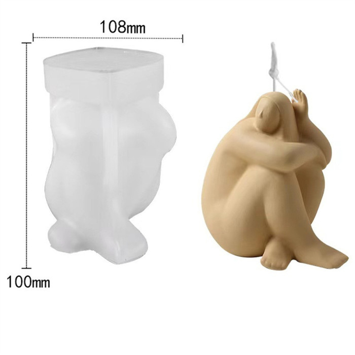 Body Silicone Mould,Candle Moulds,Human Body Shaped Soap Mould DIY Abstract Body Candle Mold Sitting Style