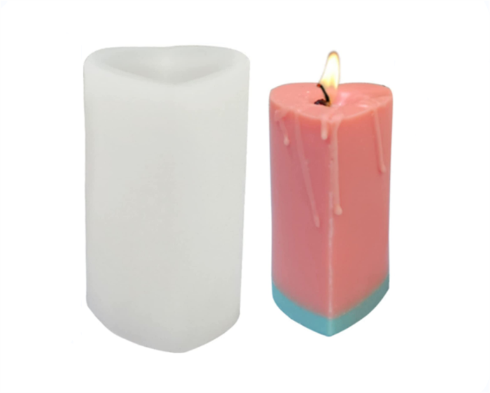 Love Cylinder Silicone Candle Mold, Pillar Candle Mould Chocolate Cake Tool for Soap, Crayon, Wax, Plaster,Polymer Clay